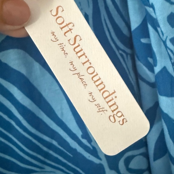 NWT Soft Surroundings Abstract Blue Santiago Dress 3X - Picture 6 of 9